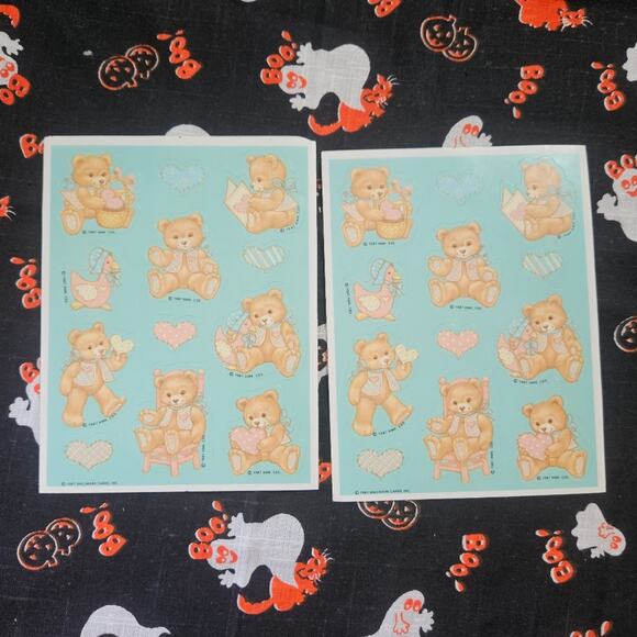Vintage 80s & 90s Assorted Stickers- fuzzy, shrooms, teddy bears, dinosaurs, etc - Picture 13 of 16